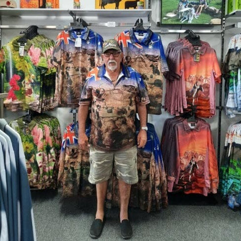 Adult Short Sleeve Outback Fishing Shirts Australia with Zip Pocket - My Country Australia - Design Works Apparel