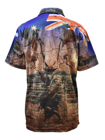 Adult Short Sleeve Outback Fishing Shirts Australia with Zip Pocket - My Country Australia - Design Works Apparel