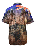 Load image into Gallery viewer, Adult Short Sleeve Outback Fishing Shirts Australia with Zip Pocket - My Country Australia - Design Works Apparel