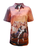 Load image into Gallery viewer, Adult Short Sleeve Polo Shirt - Brumby Dreaming - Design Works Apparel - Create Your Vibe Outdoors sun protection