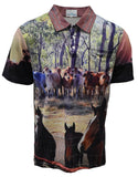 Load image into Gallery viewer, Adult Short Sleeve Ringers Sun Shirt - Cattle - Design Works Apparel - Create Your Vibe Outdoors sun protection