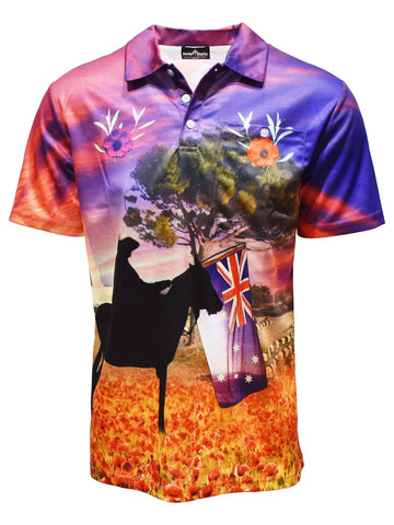 Adult Short Sleeve Sun Protective Shirt - Remembrance Anzac - Design Works Apparel - Create Your Vibe Outdoors sun protection