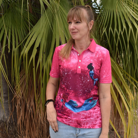 Adult Short Sleeve Sun Safe Shirts - Mermaids - Design Works Apparel - Create Your Vibe Outdoors sun protection