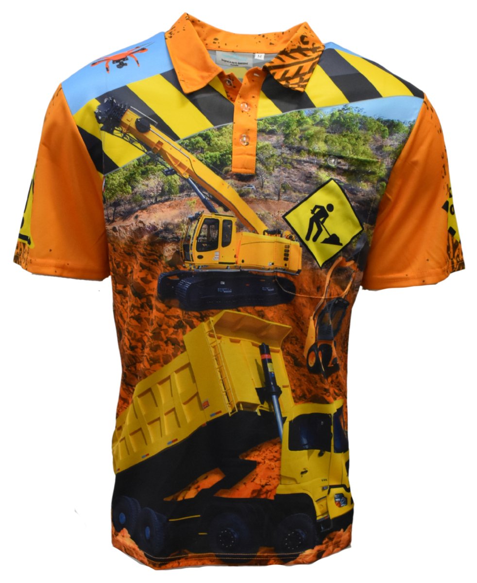 Adult Short Sleeve Sun Shirt Construction Design Works Apparel