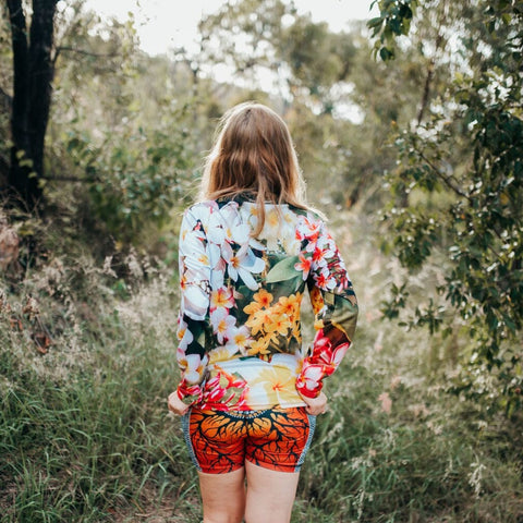 Adult Sun Long Sleeve Tropical Shirts - Frangipani - Design Works Apparel - Create Your Vibe Outdoors sun protection