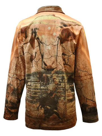 Adult Sun Protective Long Sleeve 2 Zip Pockets - My Country Sunrise - Design Works Apparel - Create Your Vibe Outdoors sun protection