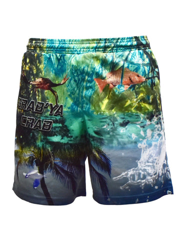 Adult Sun Safe Fishing Shorts - Grab Ya Crab - Design Works Apparel - Create Your Vibe Outdoors sun protection