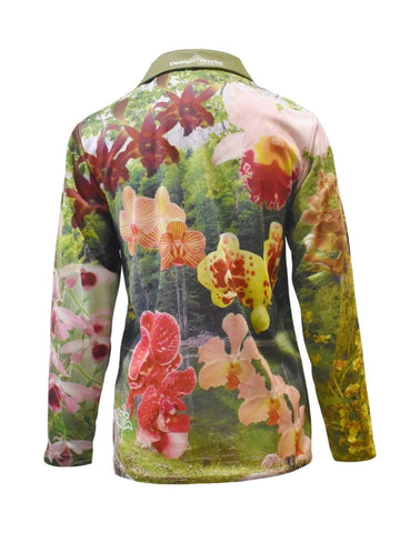 Adult Sun Safe Long Sleeve Gardening Tropical Shirts - Orchids - Design Works Apparel - Create Your Vibe Outdoors sun protection