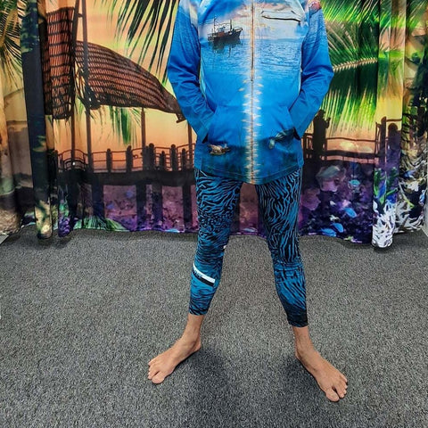 Adult UV Protective Fishing Leggings Tights Skins - Reef Camo - Design Works Apparel