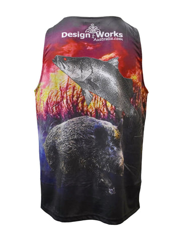 Adult UV Protective Tank Top Singlets - Cane Boar - Design Works Apparel - Create Your Vibe Outdoors sun protection