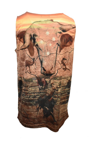 Adult UV Protective Tank Top Singlets - My Country Sunrise - Design Works Apparel - Create Your Vibe Outdoors sun protection