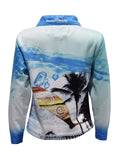 Load image into Gallery viewer, Kids Long Sleeve Beach Shirts - Blue Jetty - Design Works Apparel - Create Your Vibe Outdoors sun protection