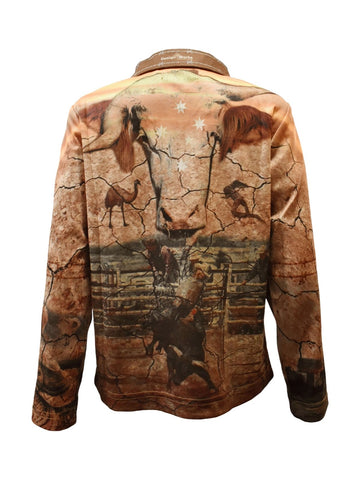 Kids Long Sleeve Camping Shirt - My Country Sunrise - Design Works Apparel - Create Your Vibe Outdoors sun protection