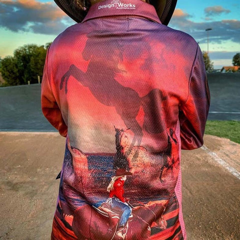 Kids Long Sleeve Camping Shirts - Brumby Dreaming - Design Works Apparel - Create Your Vibe Outdoors sun protection