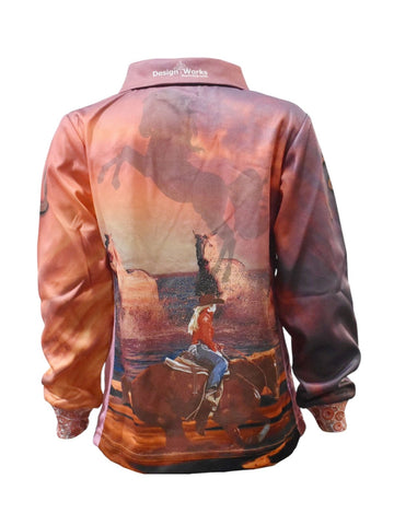 Kids Long Sleeve Camping Shirts - Brumby Dreaming - Design Works Apparel - Create Your Vibe Outdoors sun protection