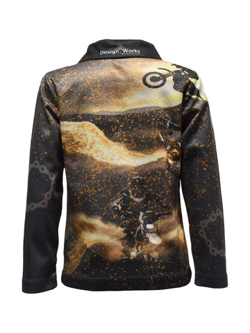 Kids Long Sleeve Camping Shirts - Dirt Bikes - Design Works Apparel - Create Your Vibe Outdoors sun protection