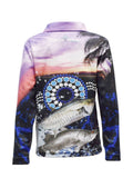 Load image into Gallery viewer, Kids Long Sleeve Cuffed Fishing Shirts - Mackerel Sky - Design Works Apparel - Create Your Vibe Outdoors sun protection