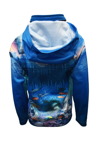 Kids Long Sleeve Fishing Hoodie - Wonky Hole - Design Works Apparel - Create Your Vibe Outdoors sun protection