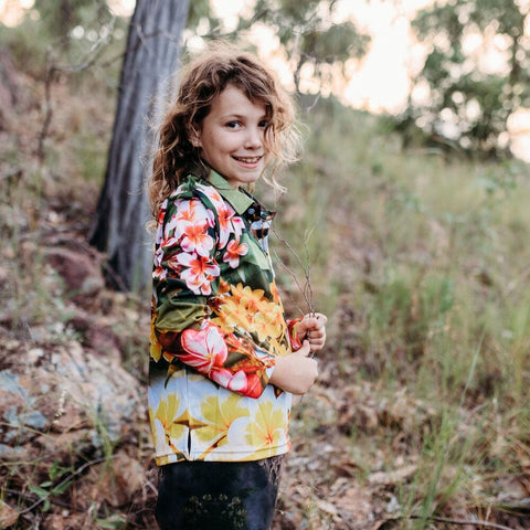 Kids Long Sleeve Fishing Shirts - Frangipani - Design Works Apparel - Create Your Vibe Outdoors sun protection