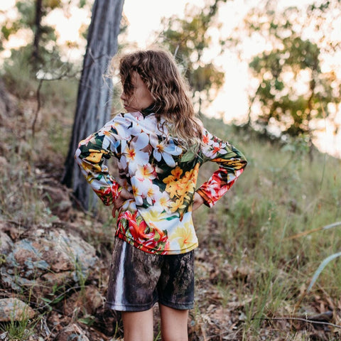 Kids Long Sleeve Fishing Shirts - Frangipani - Design Works Apparel - Create Your Vibe Outdoors sun protection
