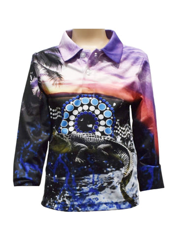 Kids Long Sleeve Fishing Shirts - Mackerel Sky - Design Works Apparel - Create Your Vibe Outdoors sun protection