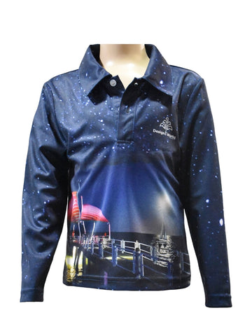Kids Long Sleeve Fishing Shirts - Night Jetty - Design Works Apparel - Create Your Vibe Outdoors sun protection