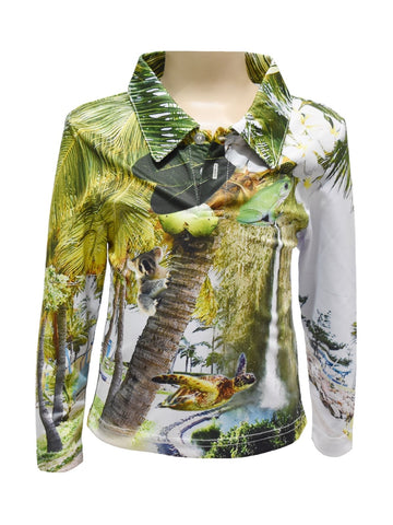 Kids Long Sleeve Fishing Shirts - Tropics - Design Works Apparel - Create Your Vibe Outdoors sun protection