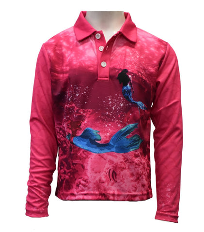 Kids Long Sleeve Sun Safe Shirts - Mermaids - Design Works Apparel - Create Your Vibe Outdoors sun protection