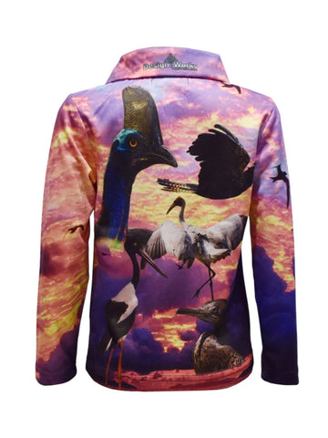 Kids Long Sleeve Sun Shirts - Birds - Design Works Apparel - Create Your Vibe Outdoors sun protection