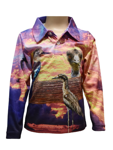 Kids Long Sleeve Sun Shirts - Birds - Design Works Apparel - Create Your Vibe Outdoors sun protection