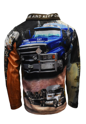 Kids Long Sleeve - Trucks - Design Works Apparel - Create Your Vibe Outdoors sun protection