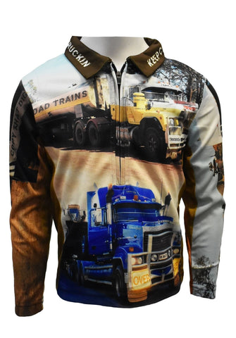 Kids Long Sleeve - Trucks - Design Works Apparel - Create Your Vibe Outdoors sun protection