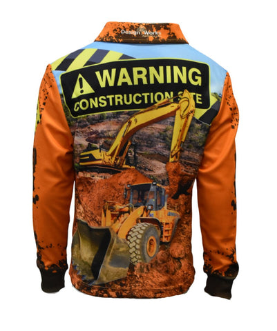 Kids Sun Shirts Long Sleeve - Construction - Design Works Apparel - Create Your Vibe Outdoors sun protection
