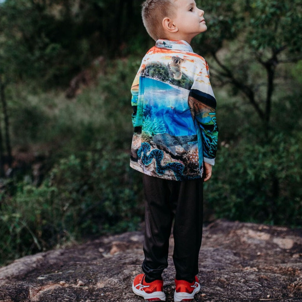 Kids Long Sleeve Fishing Shirts - Pink Jetty