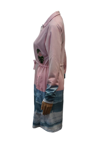 Ladies Sun Safe Outdoor Button-up Dress - Tropical Bliss - Made of Recycled fabric - Design Works Apparel