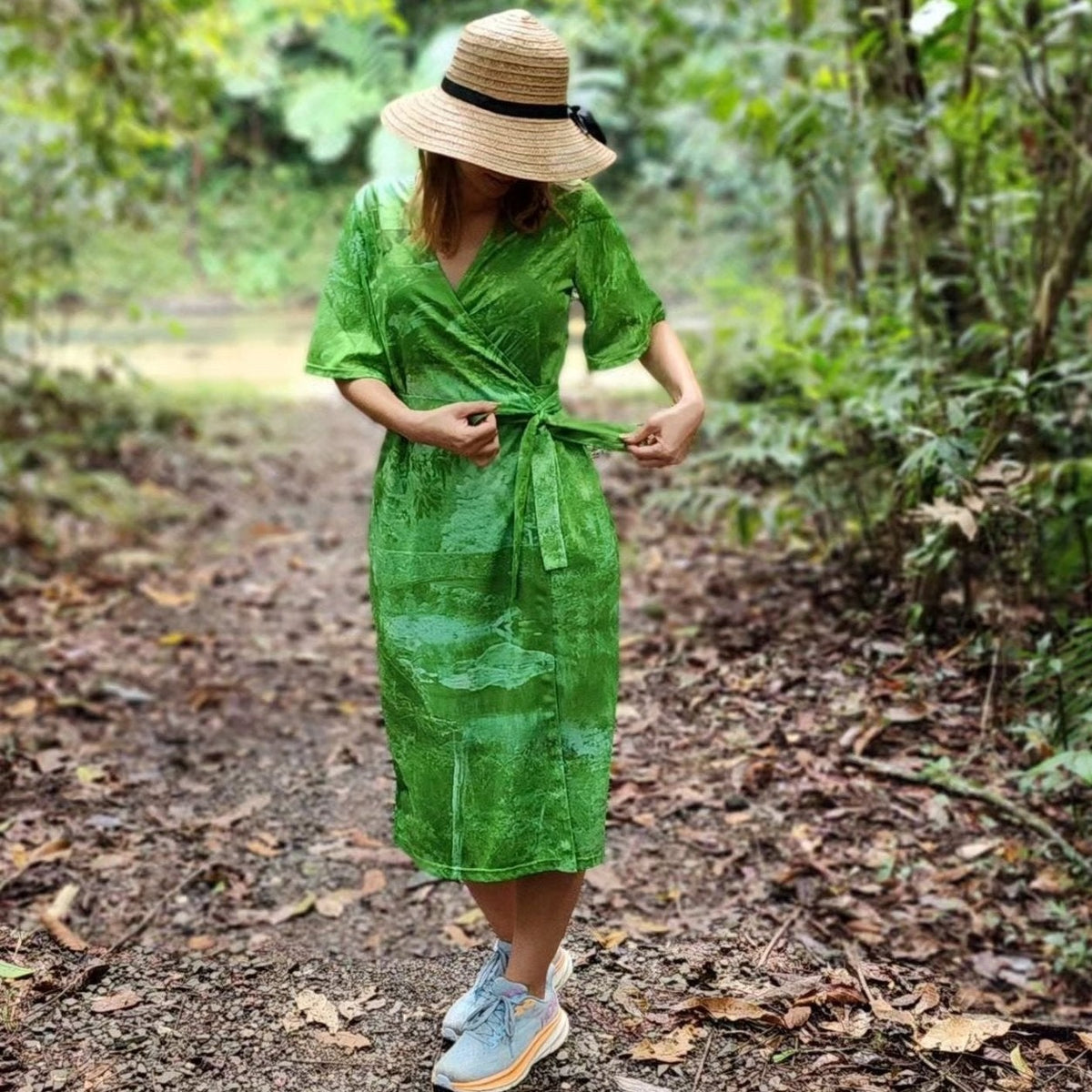 Ladies Wrap Dress - Rainforest - Design Works Apparel – Design Works ...