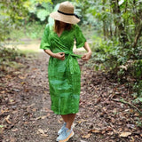 Load image into Gallery viewer, Ladies Sun Safe Outdoor Wrap Dress - Rainforest - Made of Recycled fabric - Design Works Apparel