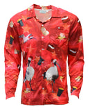 Load image into Gallery viewer, Red Adult Long Sleeve Sun Shirt - Bin Chicken Ugly Christmas - Design Works Apparel
