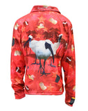 Load image into Gallery viewer, Red Kids Long Sleeve Sun Shirt - Bin Chicken Ugly Christmas - Design Works Apparel