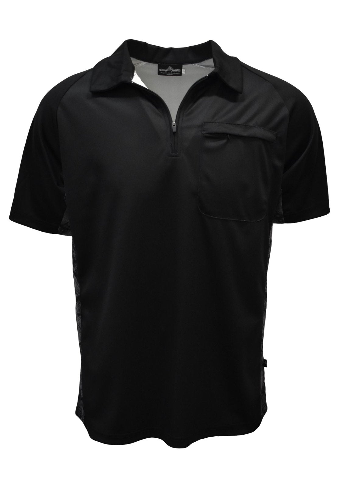 Sports Black Adult Short Sleeve UV Protective Golf Plain Fishing Shirt