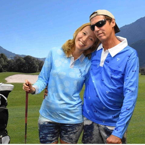 Sun Protective Long Sleeve Ladies Golf Shirts - Tropical Golfer - Design Works Apparel