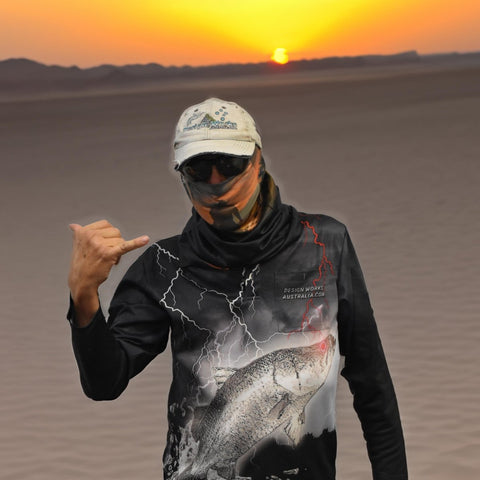Sun Protective Outdoor Neck Scarf/ Face Mask - Cowboy - Design Works Apparel - Create Your Vibe Outdoors sun protection