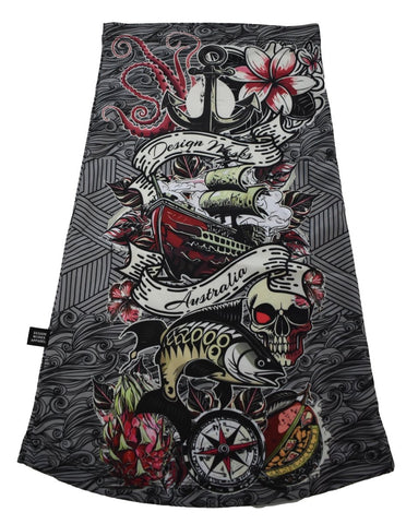 Sun Protective Outdoor Neck Scarf/ Face Mask - Tattoos - Design Works Apparel - Create Your Vibe Outdoors sun protection