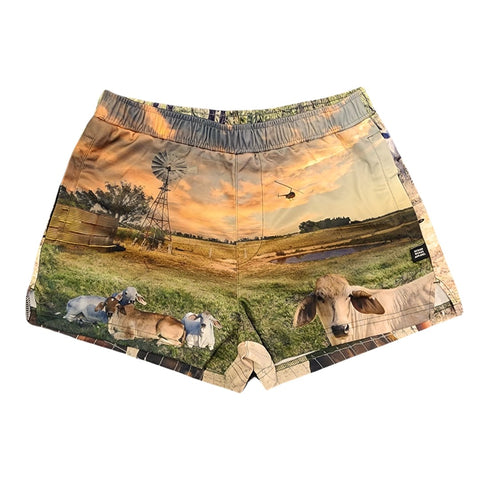 Sun Safe Footy Shorts - Cattle - Design Works Apparel - Create Your Vibe Outdoors sun protection