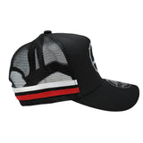 Load image into Gallery viewer, Trucker Hat - Black/White/Red - Design Works Apparel - Create Your Vibe Outdoors sun protection