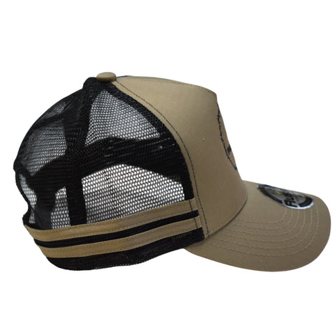Trucker Hat - Khaki/Black - Design Works Apparel - Create Your Vibe Outdoors sun protection