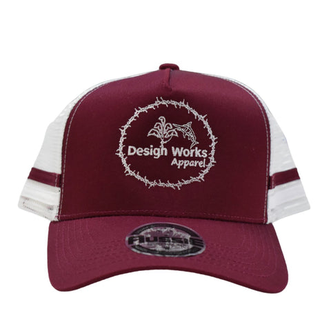 Trucker Hat - Maroon/White - Design Works Apparel - Create Your Vibe Outdoors sun protection