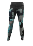 Load image into Gallery viewer, UV Protective Full Length Leggings Tights Skins - Aqua Camo - Design Works Apparel - Create Your Vibe Outdoors sun protection