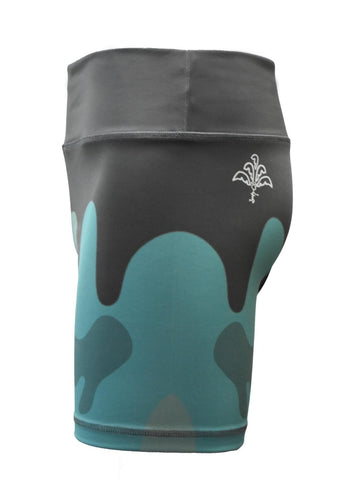UV Protective Short Leggings/ Bike Shorts/ Skins - Aqua Camo - Design Works Apparel