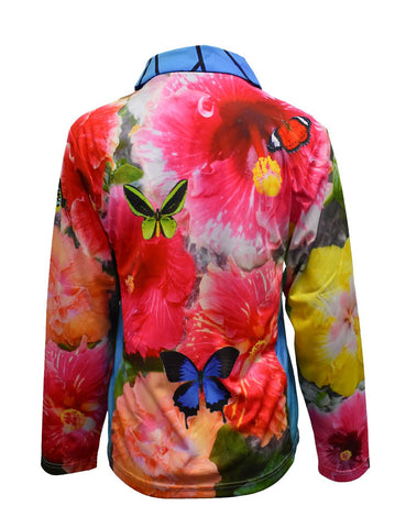 Women's Long Sleeve Fishing Shirts - Butterfly Garden - Design Works Apparel - Create Your Vibe Outdoors sun protection